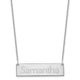 14K White Gold Small Name Bar Necklace