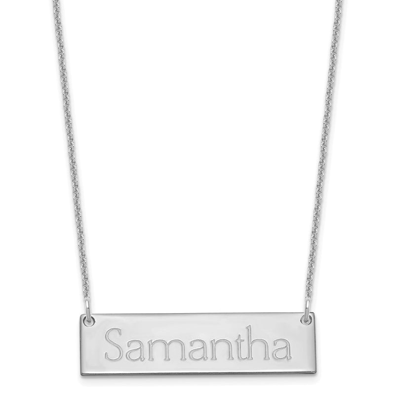 14K white gold name necklace