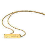 14K Yellow Gold Small Name Bar Necklace view