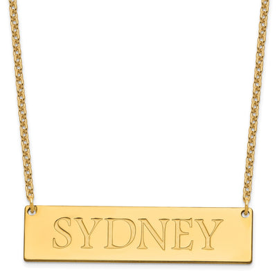 Sterling Silver/Gold-plated Large Name Bar Necklace