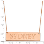 14K Rose Gold Large Name Bar Necklace view