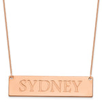 14K Rose Gold Large Name Bar Necklace view