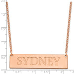 Sterling Silver/Rose-plated Large Name Bar Necklace view