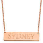 Sterling Silver/Rose-plated Large Name Bar Necklace view