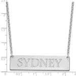 Sterling Silver/Rhodium-plated Large Name Bar Necklace view 3