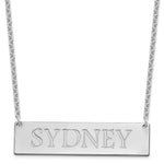 Sterling Silver/Rhodium-plated Large Name Bar Necklace view 1