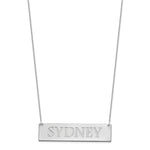 14K White Gold Large Name Bar Necklace view