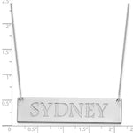 14K White Gold Large Name Bar Necklace view