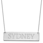 14K White Gold Large Name Bar Necklace view