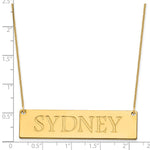14K Yellow Gold Large Name Bar Necklace view