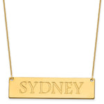 14K Yellow Gold Large Name Bar Necklace view