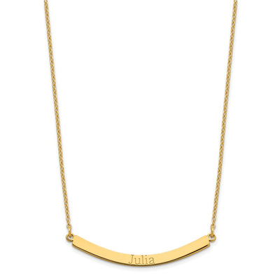 Sterling Silver/Gold-plated Curved Bar Necklace