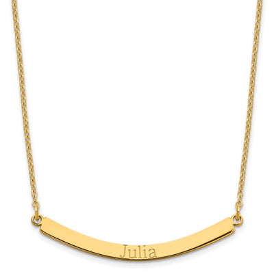 Sterling Silver/Gold-plated Curved Bar Necklace