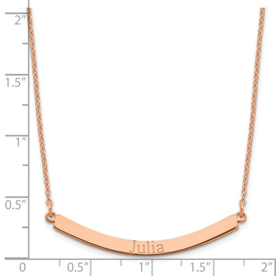Sterling Silver/Rose-plated Curved Bar Necklace