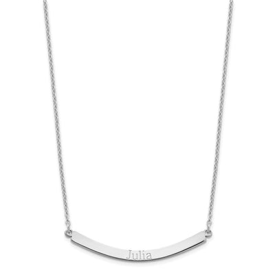 Sterling Silverrose Plated Curved Bar Necklacesterling Silver