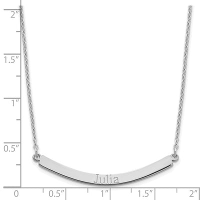 Sterling Silverrose Plated Curved Bar Necklacesterling Silver