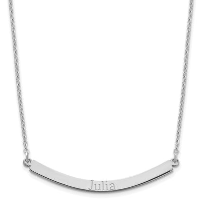Sterling Silverrose Plated Curved Bar Necklacesterling Silver