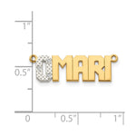 10k Yellow Gold Rhodium Diamond Name Plate view 4