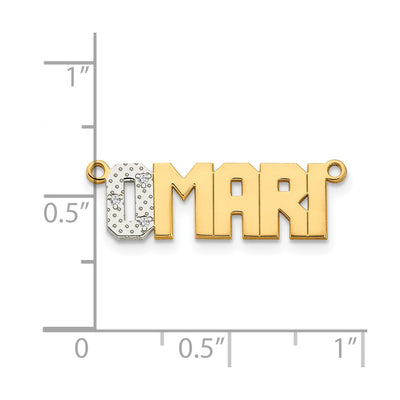 10K Yellow Gold Rhodium Diamond Name Plate