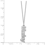 14K White Gold Brushed 1 Name Charm Necklace view