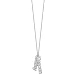 10K White Gold Brushed 2 Name Charm Necklace view