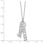 14K White Gold Brushed 2 Name Charm Necklace view