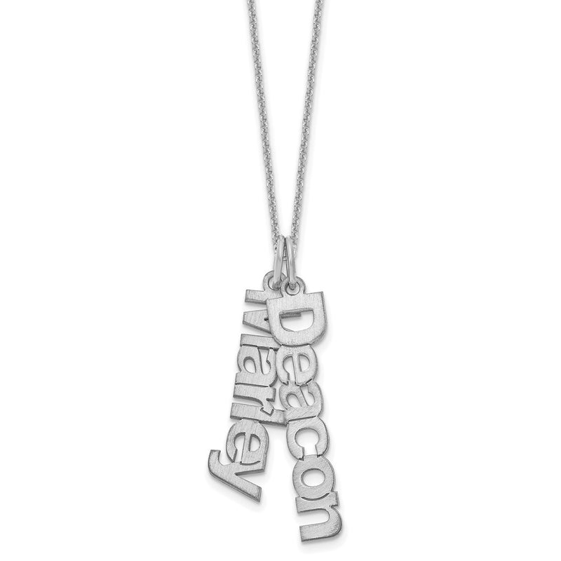 14K white gold name necklace