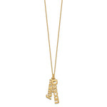 14K Yellow Gold Brushed 2 Name Charm Necklace view