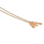 14K Rose Gold Brushed 3 Name Charm Necklace view