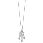 14K White Gold Brushed 3 Name Charm Necklace view