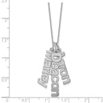 10K White Gold Brushed 3 Name Charm Necklace view