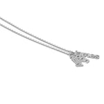 14K White Gold Brushed 3 Name Charm Necklace view