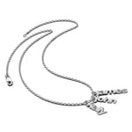 14K White Gold Brushed 3 Name Charm Necklace view