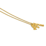 14K Yellow Gold Brushed 3 Name Charm Necklace view