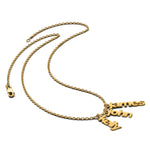 14K Yellow Gold Brushed 3 Name Charm Necklace view