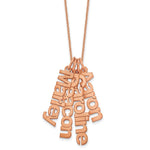 14K Rose Gold Brushed 4 Name Charm Necklace view