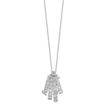14K White Gold Brushed 4 Name Charm Necklace view