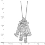 14K White Gold Brushed 4 Name Charm Necklace view