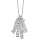 10K White Gold Brushed 4 Name Charm Necklace