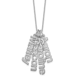 14K White Gold Brushed 4 Name Charm Necklace view