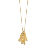 14K Yellow Gold Brushed 4 Name Charm Necklace view