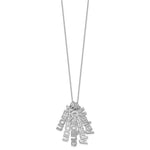 10K White Gold Brushed 5 Name Charm Necklace view