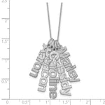 10K White Gold Brushed 5 Name Charm Necklace view