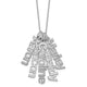 10K White Gold Brushed 5 Name Charm Necklace