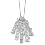 14K White Gold Brushed 5 Name Charm Necklace view