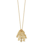 14K Yellow Gold Brushed 5 Name Charm Necklace view