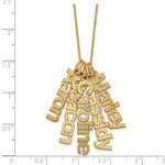 14K Yellow Gold Brushed 5 Name Charm Necklace view