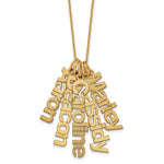 14K Yellow Gold Brushed 5 Name Charm Necklace view