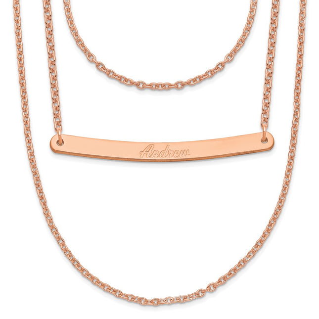 SS/Rose Plated Chain Necklaces Style XNA651RP - Classique Jewelry Inc.