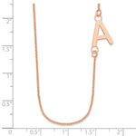 14K Rose Gold Small Offset Initial Necklace view